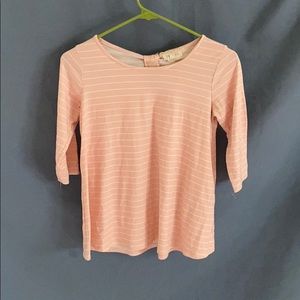 Pink and white striped half sleeve shirt